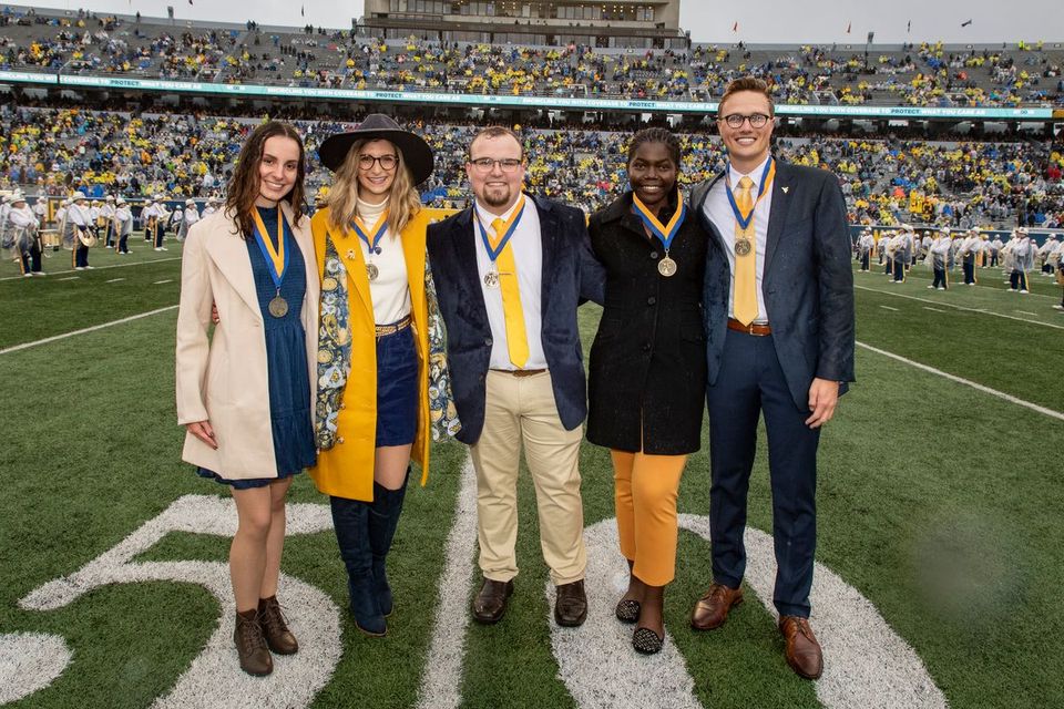 Sonia-Frida Ndifon is awarded the 2022 Mountaineers of Distinction at WVU Football Game